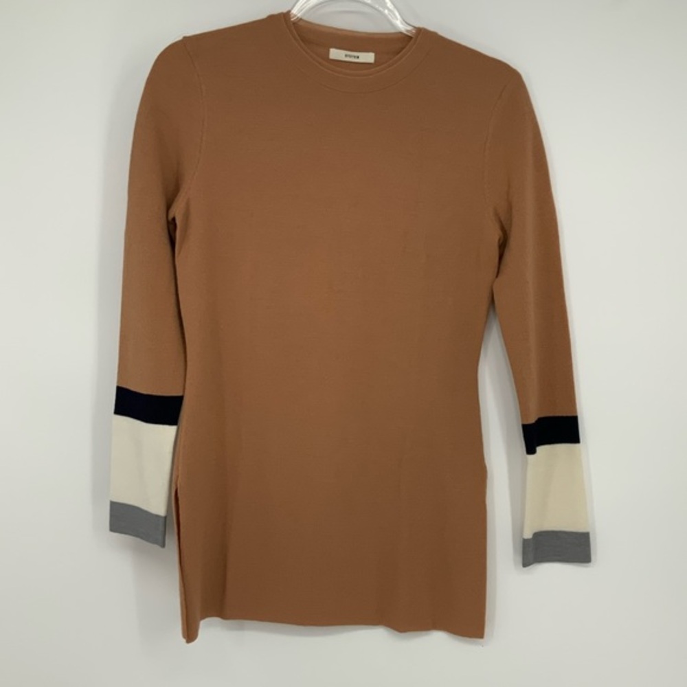 System Color Block Sleeve Crewneck Sweater